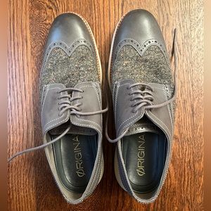 Cole Haan Original Grand Wingtip Oxford, Tweed Accent Men’s Shoes - Size 9.5